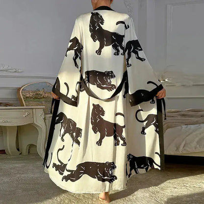 Wedding Party Dress Fashion Printed Robe Women&