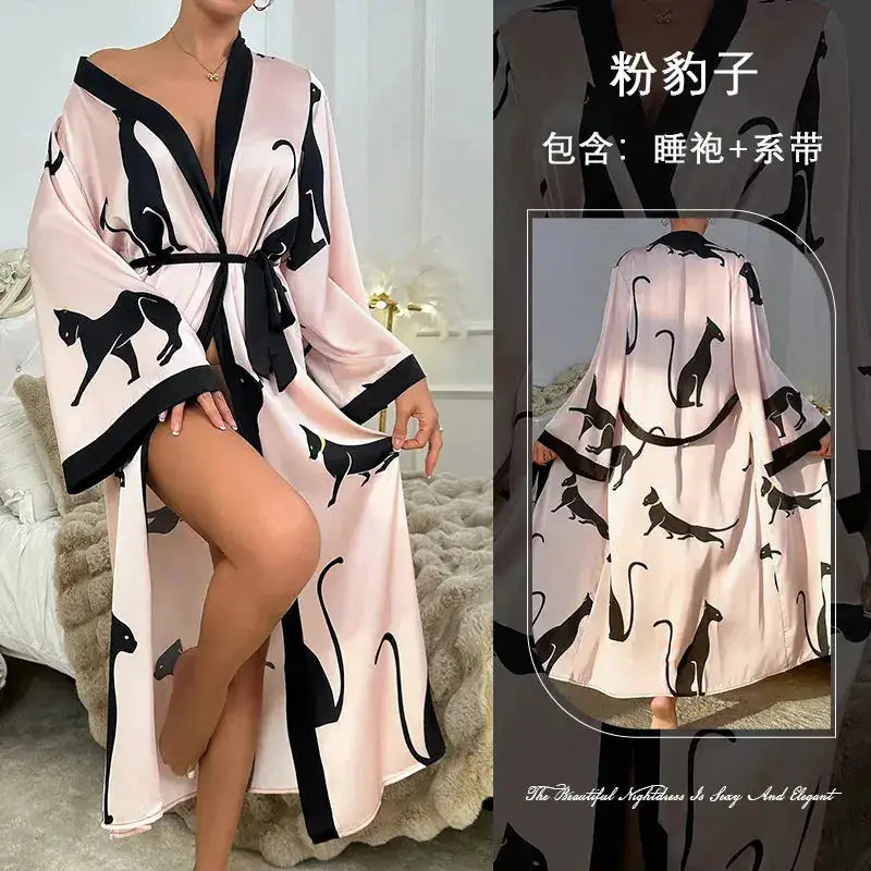 Wedding Party Dress Fashion Printed Robe Women&