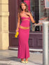 2 Piece Skirt Set Sequin Trim Halter Crop Top Maxi Skirt 2026 Spring Summer Y2K Night Out Clubwear Party Bodycon Co-ord Outfit by Dropshipman