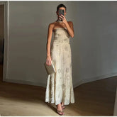 Bead Embroidery Sequin Ruffle Women Dress Sleeveless Backless Strap Sexy Evening Dresses 2025 Summer Party Holiday Street Robe SHOPEZRA L.L.C.