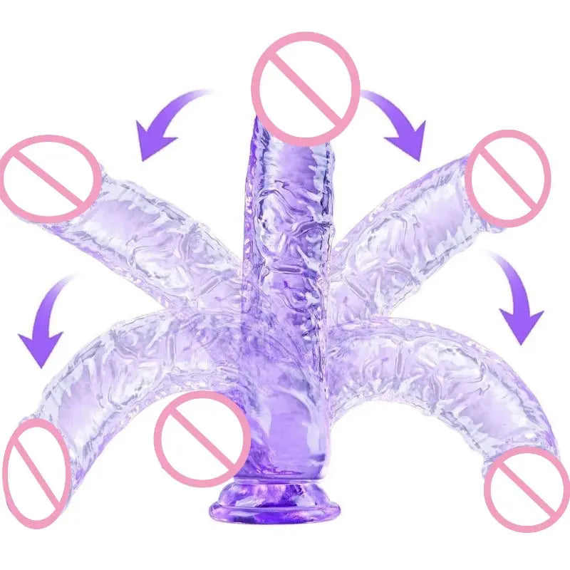 Realistic pink dildo by SHOPEZRA L.L.C. with curved shaft, suction cup, balls, designed for vaginal and G-spot stimulation.