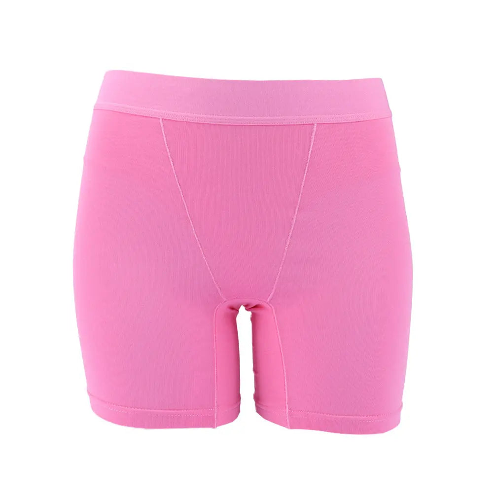 Pink plus-size women's cotton leak-proof all-in-one physiological underwear with high waist and double-layer design.