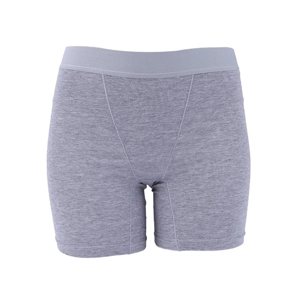 Pink plus-size women's cotton leak-proof all-in-one underwear with high waist and double-layer design for comfort and protection.