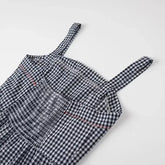 HXAO Embroidery Plaid Long Dresses Women Sleeveless Slip Midi Dress Woman Pleated Backless Beach Dress Vintage Summer Dress SHOPEZRA L.L.C.
