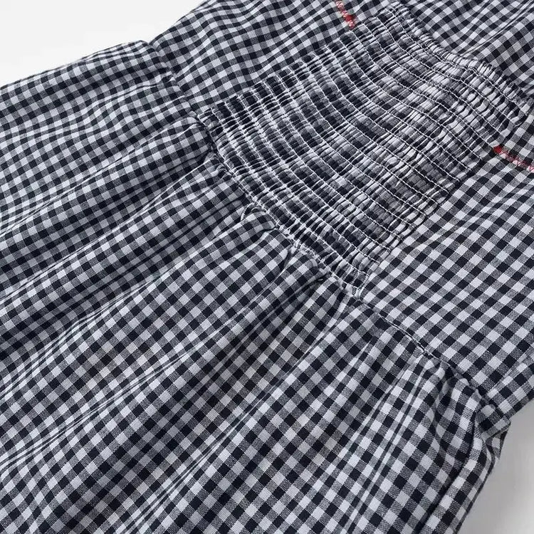 HXAO Embroidery Plaid Long Dresses Women Sleeveless Slip Midi Dress Woman Pleated Backless Beach Dress Vintage Summer Dress SHOPEZRA L.L.C.