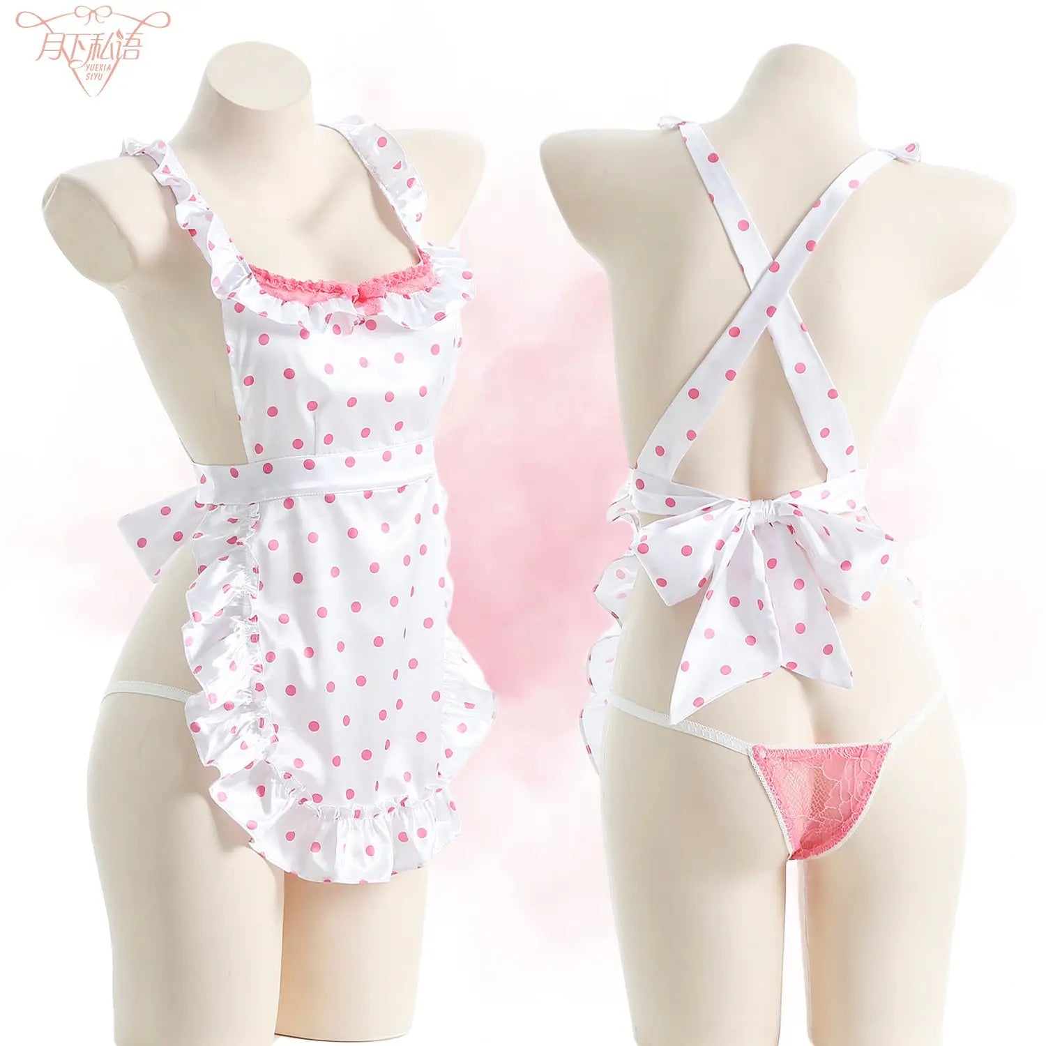 Sexy Lingerie 2024 New Sexy Free Wave Dot Kitchen Apron Maid Dress Sexy Uniform cosplay Women SHOPEZRA L.L.C.