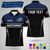 Mens Customizable Mechanic Work Polo Shirts Personalized Text And Logo Short Sleeve Tops 2026 Summer Breathable Sports POLO Tops SHOPEZRA L.L.C.