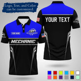 Mens Customizable Mechanic Work Polo Shirts Personalized Text And Logo Short Sleeve Tops 2026 Summer Breathable Sports POLO Tops SHOPEZRA L.L.C.