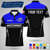 Mens Customizable Mechanic Work Polo Shirts Personalized Text And Logo Short Sleeve Tops 2026 Summer Breathable Sports POLO Tops SHOPEZRA L.L.C.