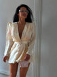 Elegant Floral Printed Waist-cinched Mini Dress Women Pleated Deep V-neck Long Sleeve Button-front Dresses Fashion Party Robe SHOPEZRA L.L.C.