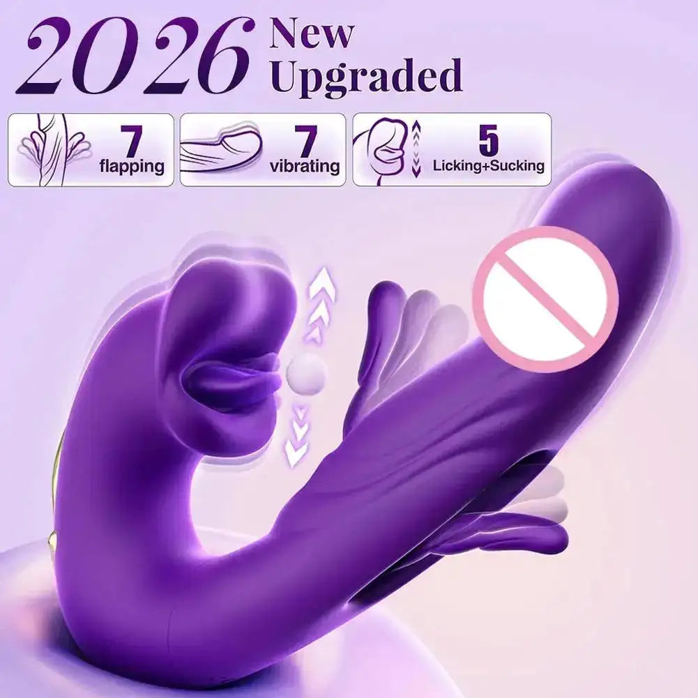 3 in 1 Dildo Vibrator for Women Tongue Licking Finger Flapping G Spot Clitoral Stimulation Massager Female Adult Sex Toys 18+ by Dropshipman