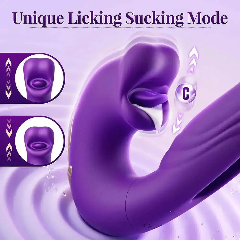 3 in 1 Dildo Vibrator for Women Tongue Licking Finger Flapping G Spot Clitoral Stimulation Massager Female Adult Sex Toys 18+ by Dropshipman