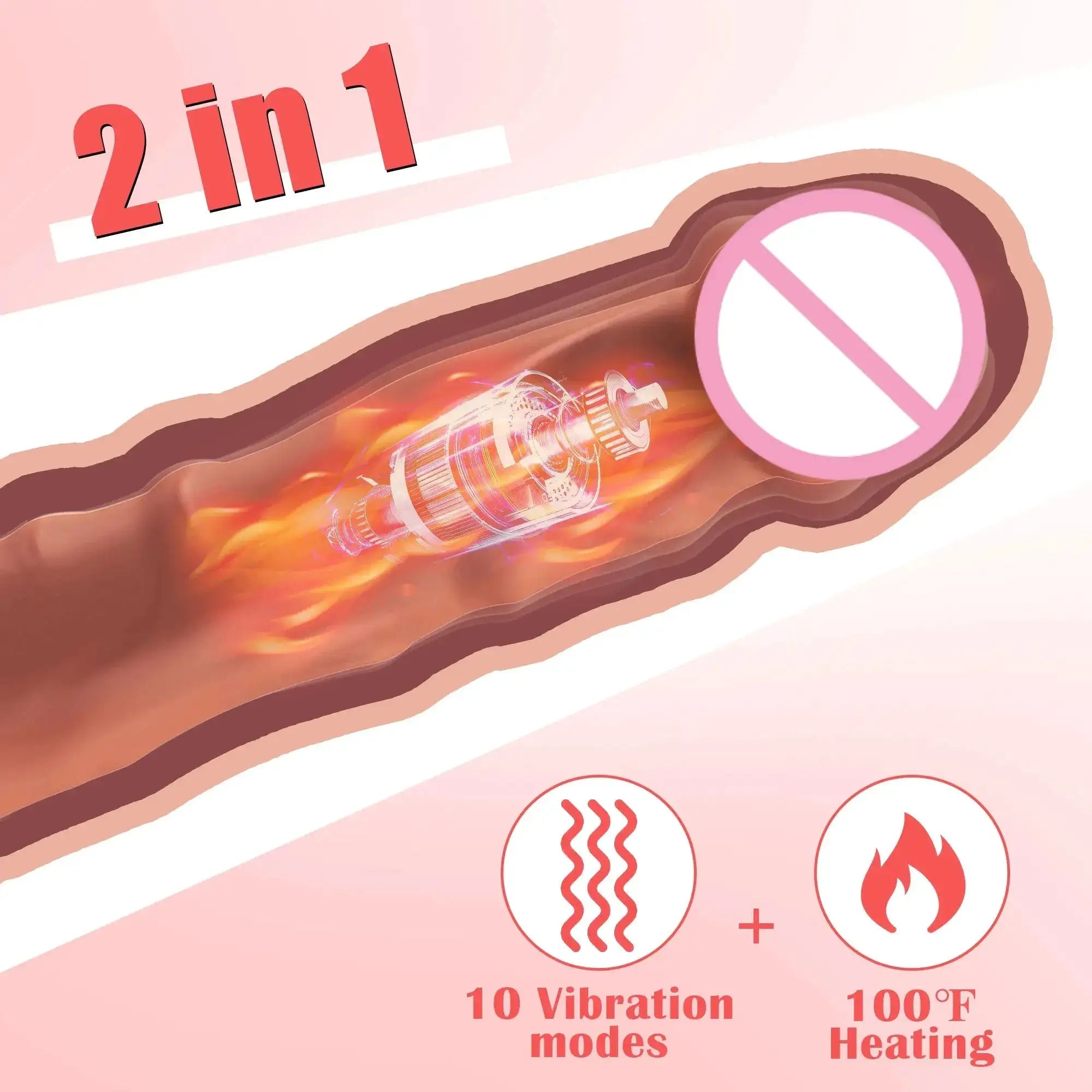 Realistic Dildo Vibrator for Women G Spot Clitoral Stimulation Penis Vibro with 10 Vibrating&Heating Modes Dick Sex Toys Female by Dropshipman