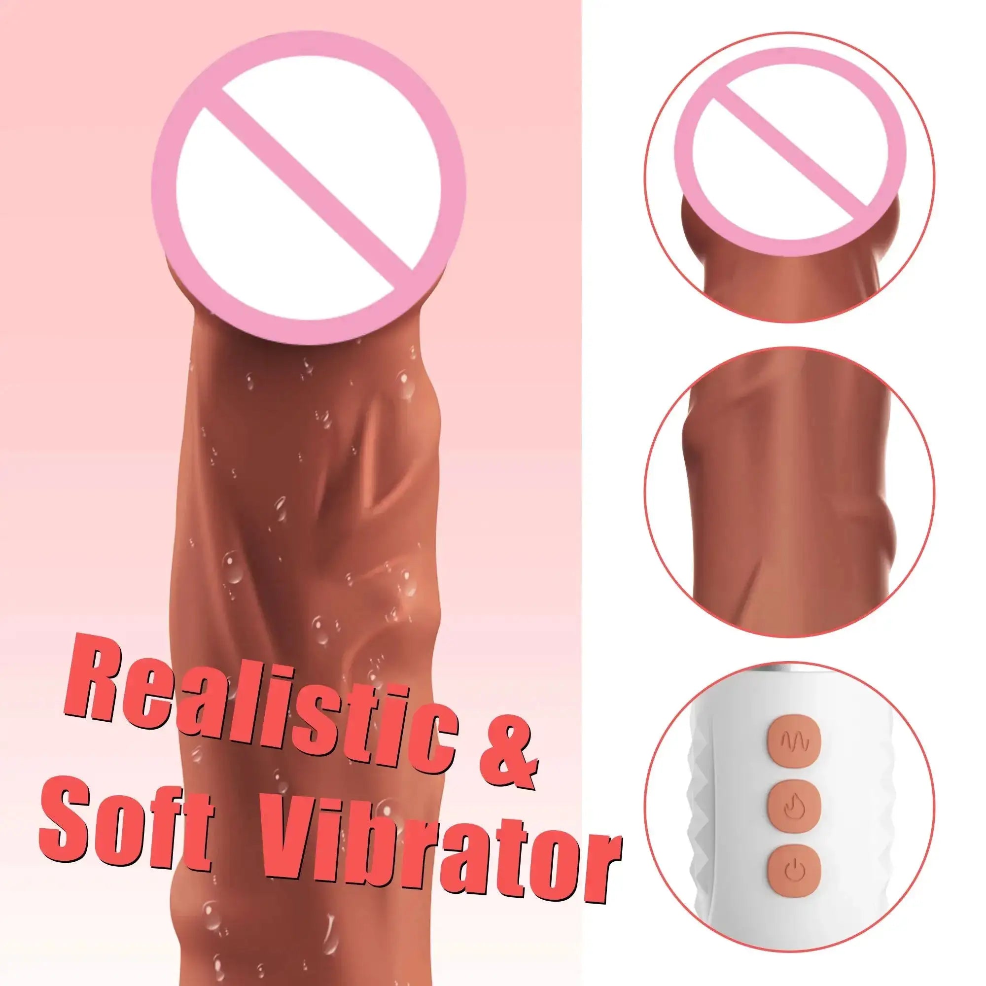 Realistic Dildo Vibrator for Women G Spot Clitoral Stimulation Penis Vibro with 10 Vibrating&Heating Modes Dick Sex Toys Female by Dropshipman