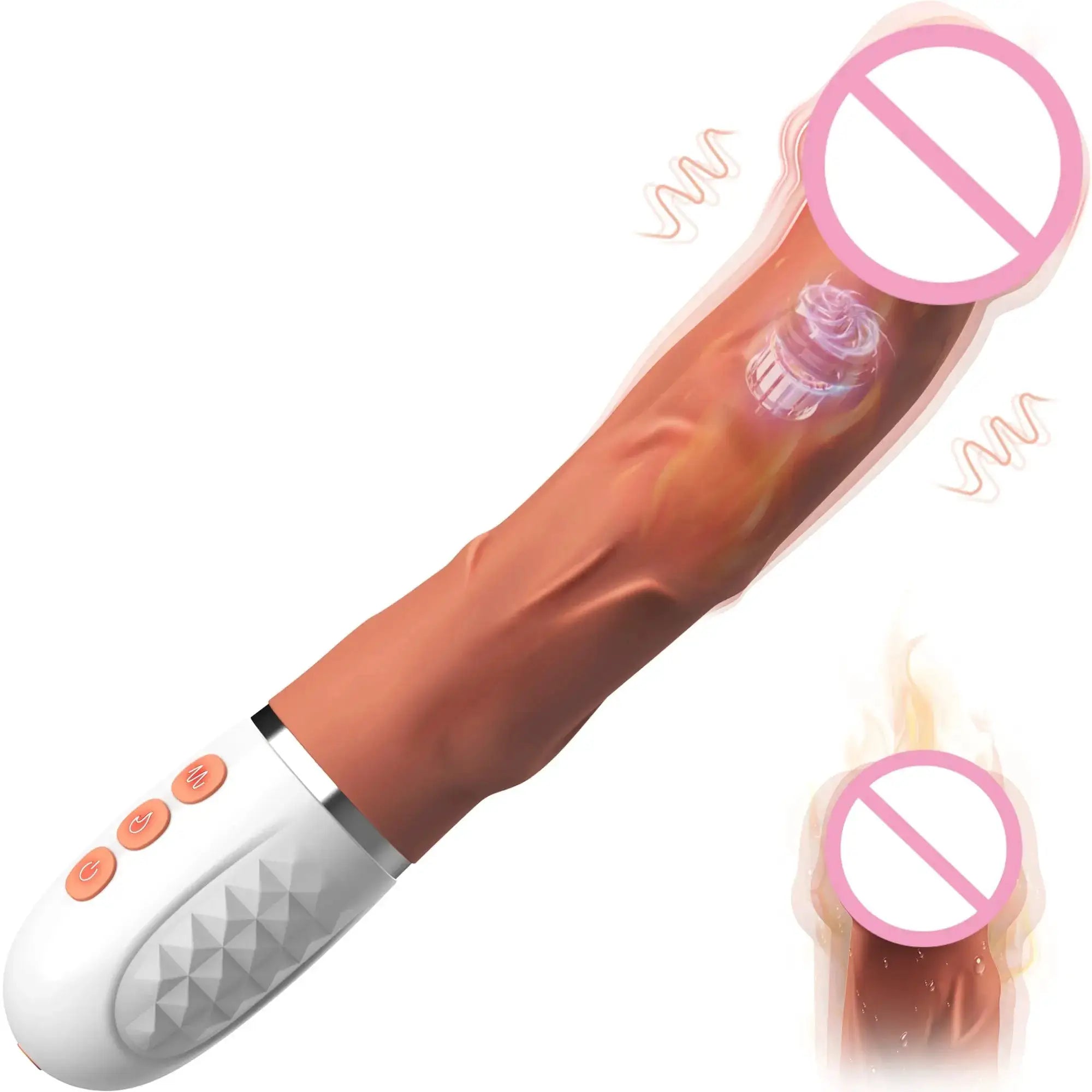 Realistic Dildo Vibrator for Women G Spot Clitoral Stimulation Penis Vibro with 10 Vibrating&Heating Modes Dick Sex Toys Female by Dropshipman