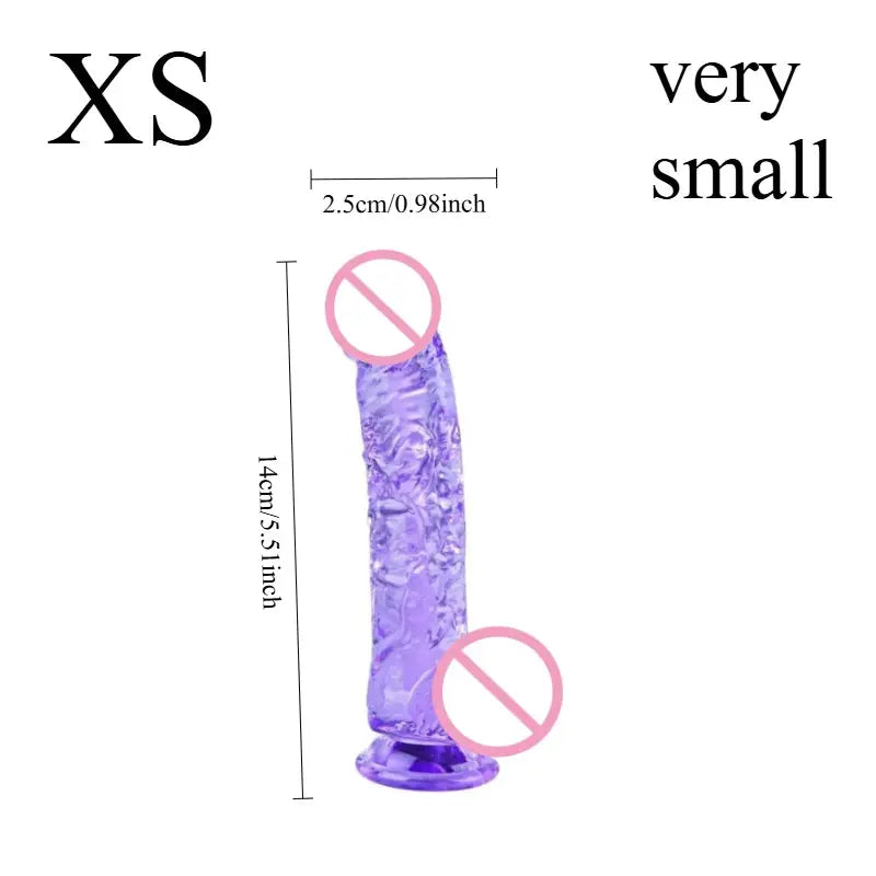 Realistic purple dildo by SHOPEZRA L.L.C. with curved shaft, suction cup, testicles, and G-spot design for adult pleasure.