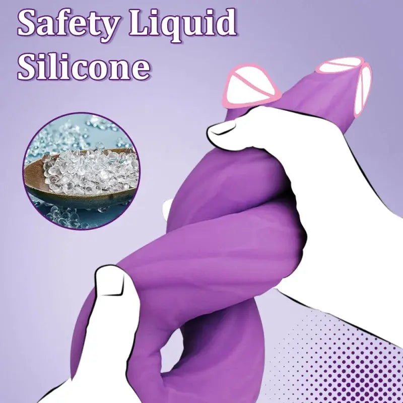 Purple double-ended realistic dildo by SHOPEZRA L.L.C., flexible long penis with double head for anal and vaginal stimulation.