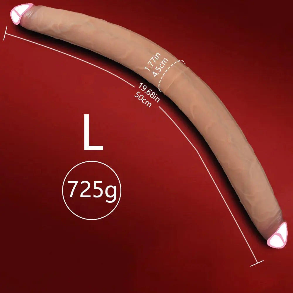 Purple double-ended realistic dildo by SHOPEZRA L.L.C., flexible penis, long, double head, anal and vaginal stimulator for women and couples.