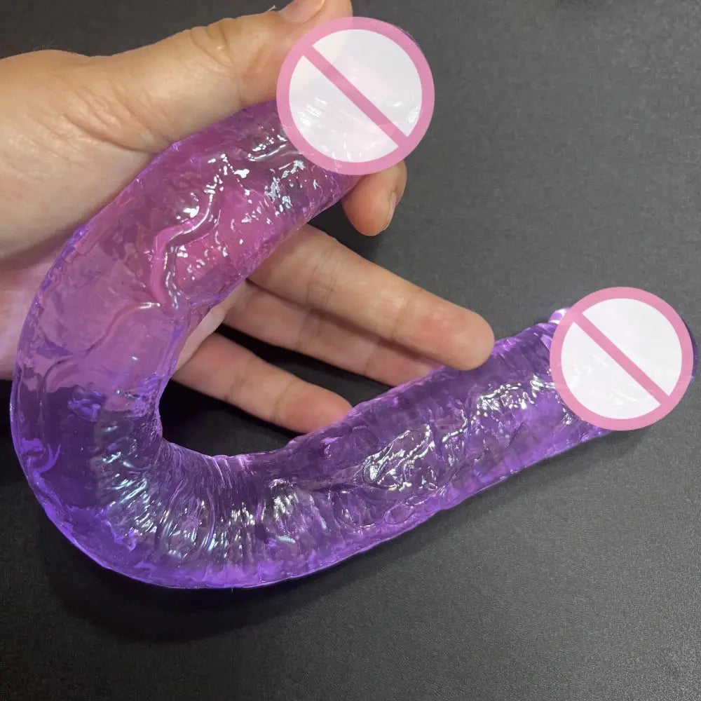 Purple double dildo and bullet vibrator toy set for women, featuring realistic penis shapes and versatile adult sex toys.
