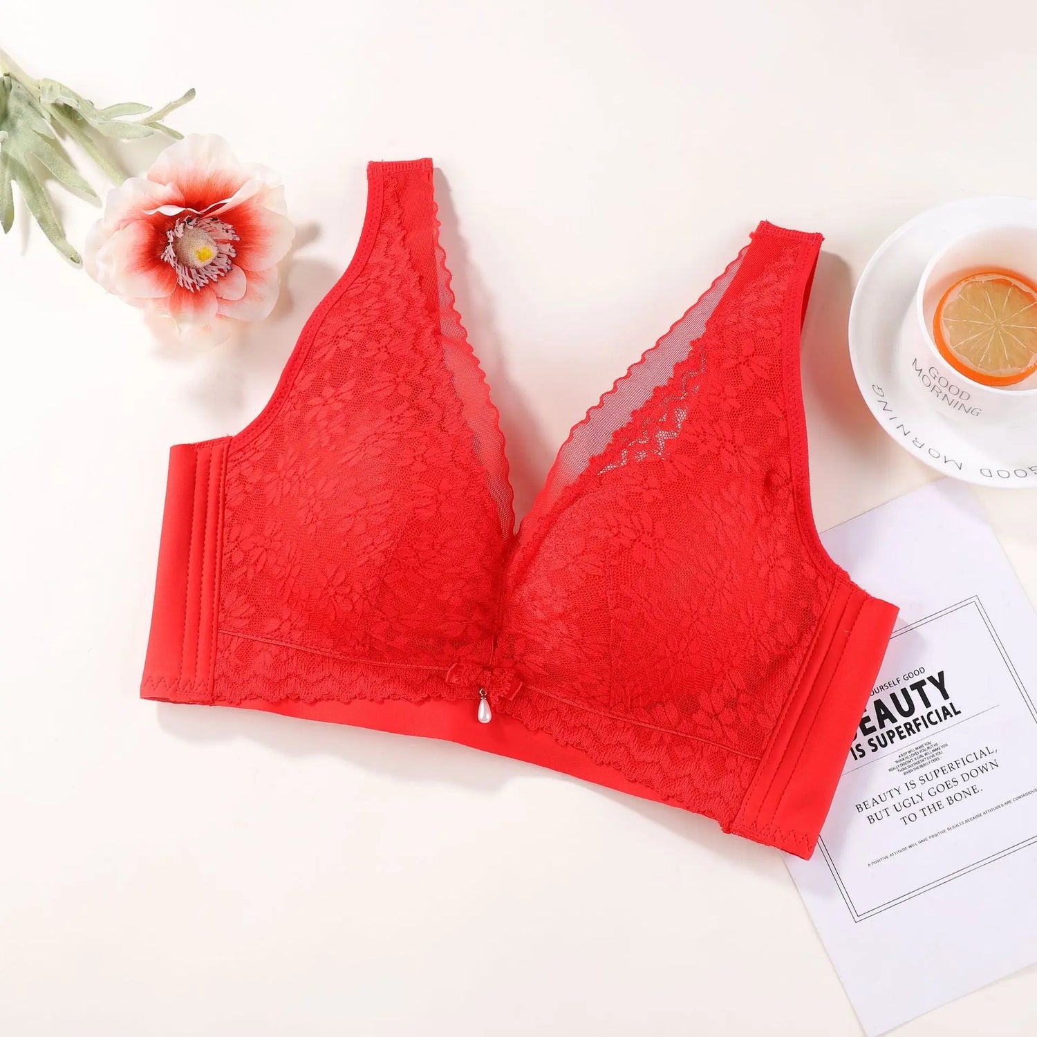 Thin Upper and Thick Lower Non-magnetic New Style Comfortable Underwear without Steel Rings for Women Gathering and Tucking Paramilis Skin-friendly Breathable Adjustable Bra SHOPEZRA L.L.C.