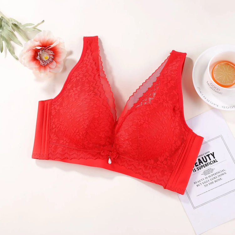 Thin Upper and Thick Lower Non-magnetic New Style Comfortable Underwear without Steel Rings for Women Gathering and Tucking Paramilis Skin-friendly Breathable Adjustable Bra SHOPEZRA L.L.C.