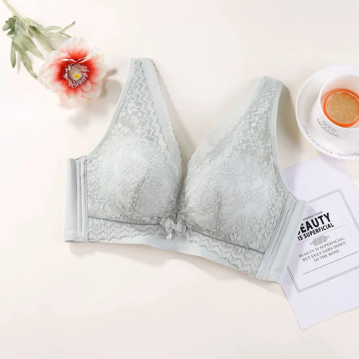Thin Upper and Thick Lower Non-magnetic New Style Comfortable Underwear without Steel Rings for Women Gathering and Tucking Paramilis Skin-friendly Breathable Adjustable Bra by Dropshipman