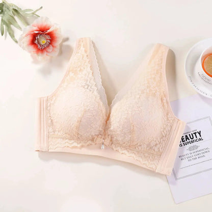 Thin Upper and Thick Lower Non-magnetic New Style Comfortable Underwear without Steel Rings for Women Gathering and Tucking Paramilis Skin-friendly Breathable Adjustable Bra by Dropshipman