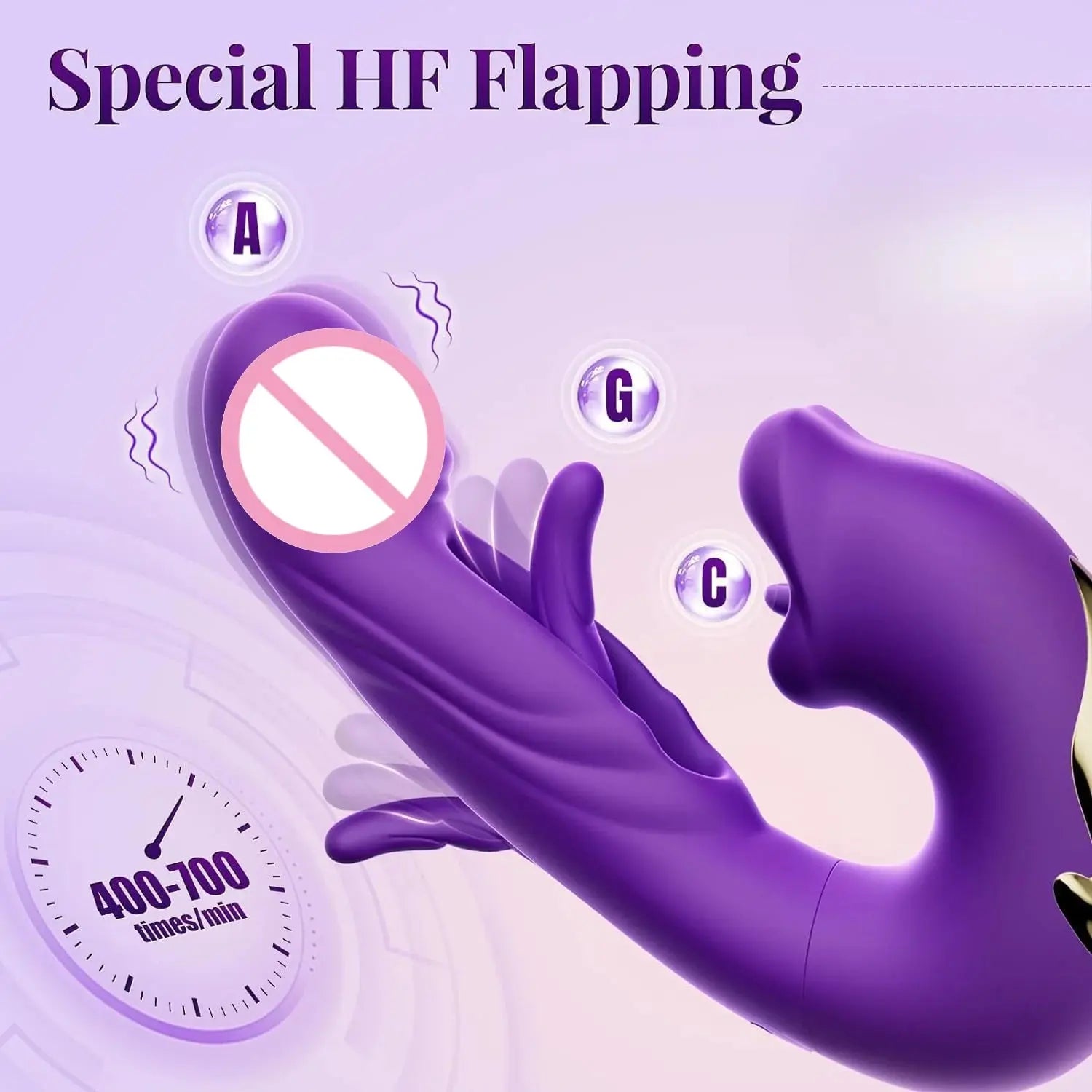 Red SHOPEZRA L.L.C. 3-in-1 telescopic vibrating sex toy with rotating dildo, G-spot, clitoral stimulator, waterproof, tongue licking feature.