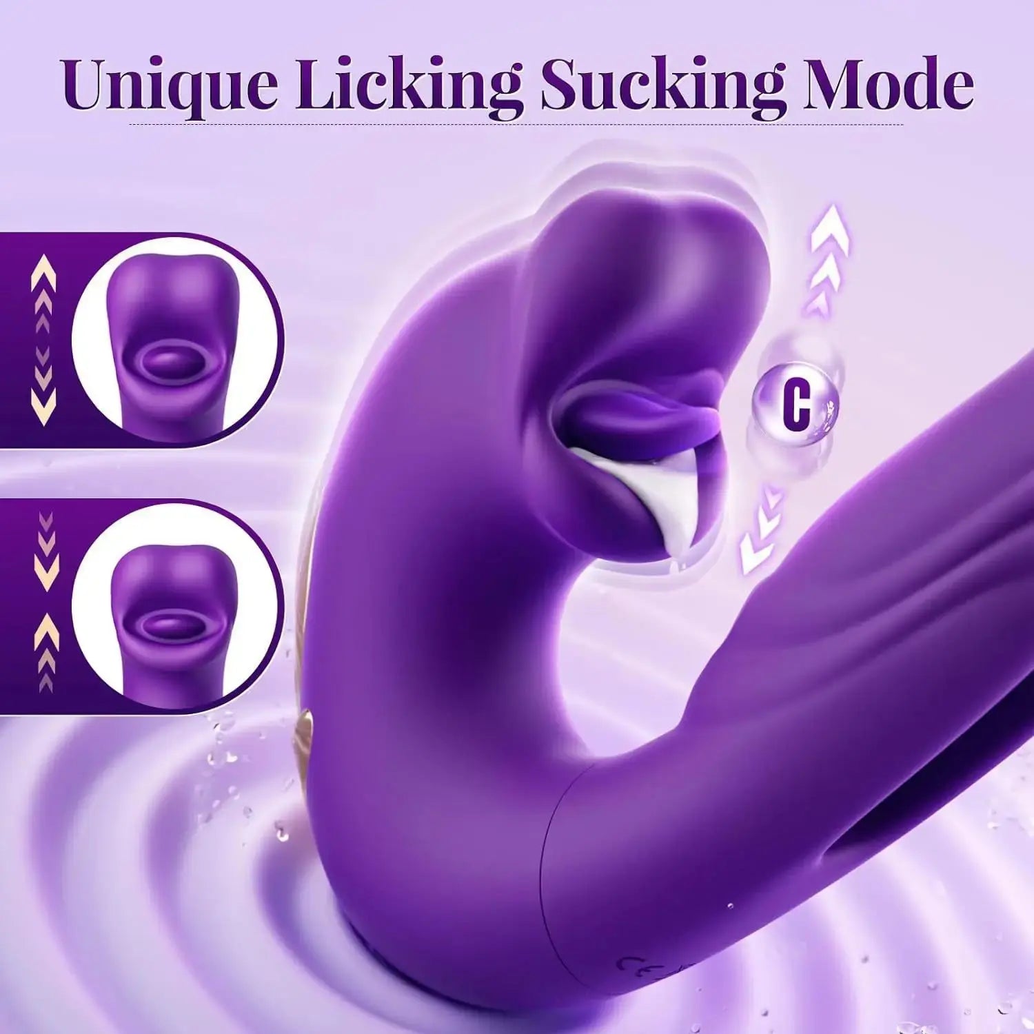 Red SHOPEZRA 3-in-1 telescopic rotating vibrator with dildo and G-spot stimulation, waterproof, and dual clitoral and finger-flapping features.
