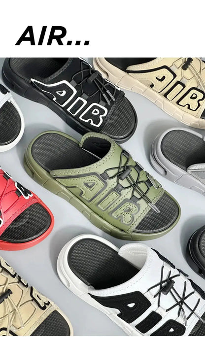 Slippers Men Air Cushion Design Slide Man Summer New PVC Soft Non-slip Men&