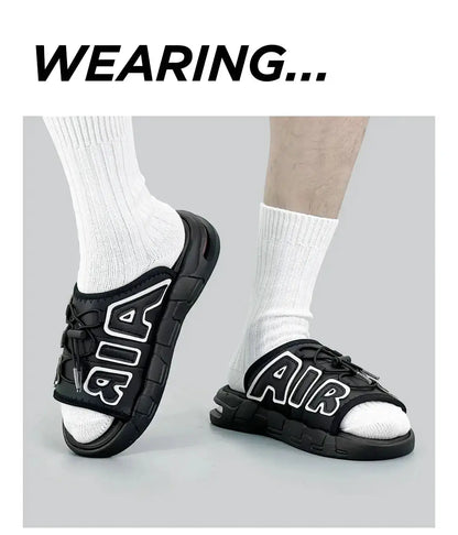 Slippers Men Air Cushion Design Slide Man Summer New PVC Soft Non-slip Men&