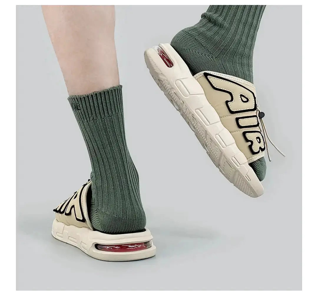 Slippers Men Air Cushion Design Slide Man Summer New PVC Soft Non-slip Men&