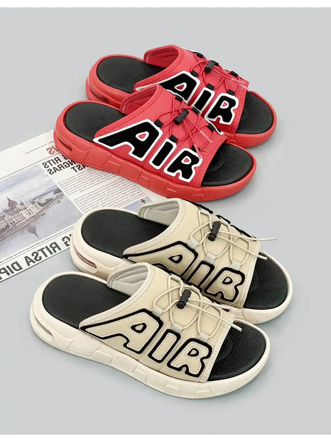 Slippers Men Air Cushion Design Slide Man Summer New PVC Soft Non-slip Men&