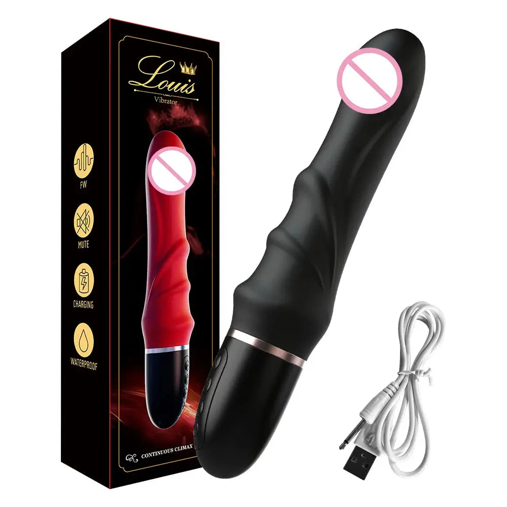 Red SHOPEZRA L.L.C. large dildo vibrator with 10 modes, G-spot and clitoral stimulator, vaginal massager, adult sex toy
