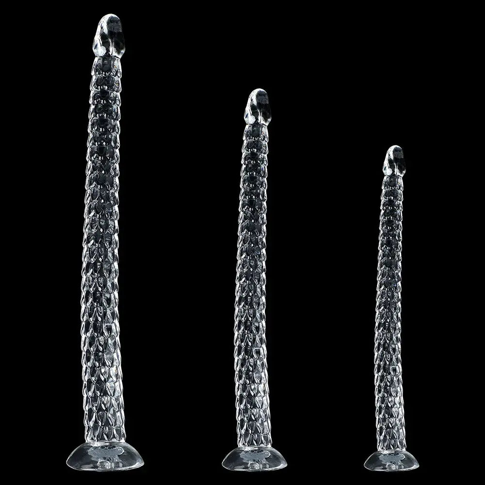 Red dildo anal plug for women and men, long dragon-shaped butt plug, adult sex toy, SHOPEZRA L.L.C. product for anal pleasure.