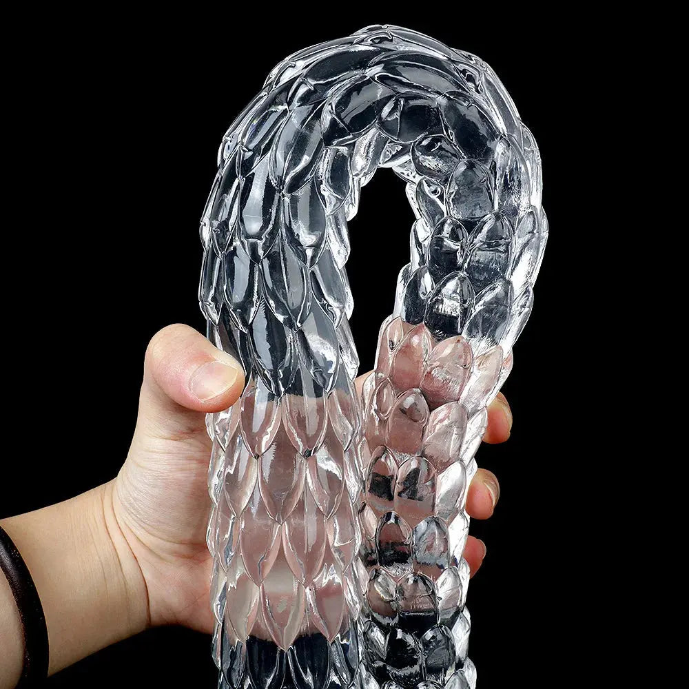 Red dildo anal plug for women and men, long butt plug, adult sex toy with dragon design from SHOPEZRA L.L.C.