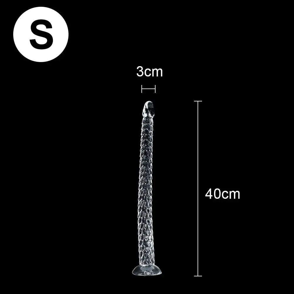 Red dildo anal plug for women and men, long dragon-shaped butt plug, adult sex toy from SHOPEZRA L.L.C.