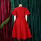 Elegant Dresses for Women V Neck Flare Sleeve High Waisted Pleated A Line Mid Calf Luxury Birthday Party Dinner Vestidos Mujer SHOPEZRA L.L.C.