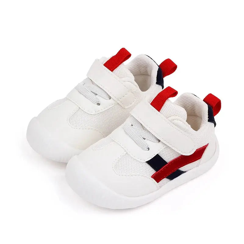 Baby toddler shoes by SHOPEZRA L.L.C. for ages 0-3, soft sole, breathable mesh, non-slip, suitable for boys and girls.