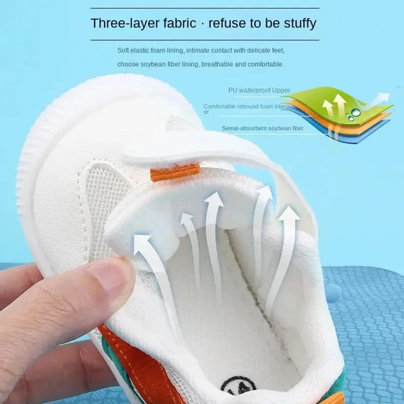 Baby toddler shoes from SHOPEZRA L.L.C. for 0-3 years, soft sole, breathable mesh, non-slip, suitable for boys and girls.