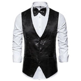 New Design Men Sequins Pattern Glitter Embellished V-neck Blazer Vest Male Evening Party Suits Plus Size hot SHOPEZRA L.L.C.