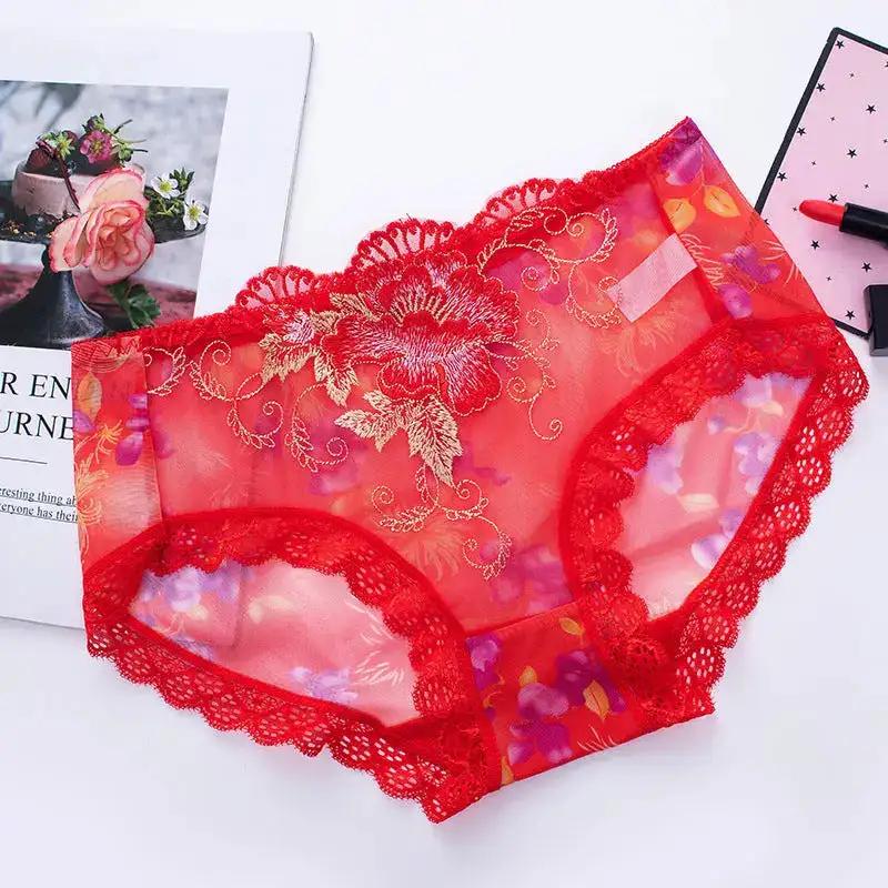 New Ladies Lace Underwear Semi-transparent Lightweight Mesh Breathable Pure Sexy Style Comfortable chubby girl plus size Underwear by Dropshipman