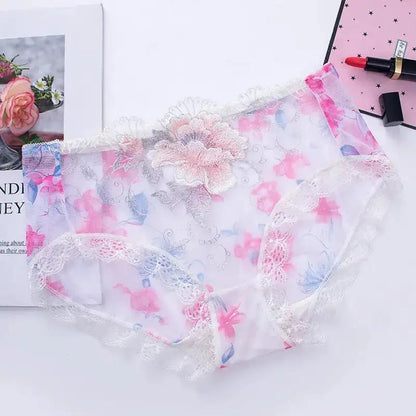 New Ladies Lace Underwear Semi-transparent Lightweight Mesh Breathable Pure Sexy Style Comfortable chubby girl plus size Underwear by Dropshipman