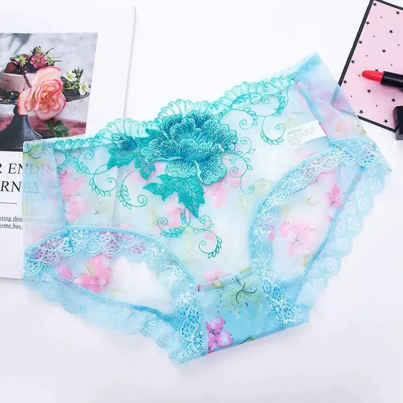New Ladies Lace Underwear Semi-transparent Lightweight Mesh Breathable Pure Sexy Style Comfortable chubby girl plus size Underwear by Dropshipman