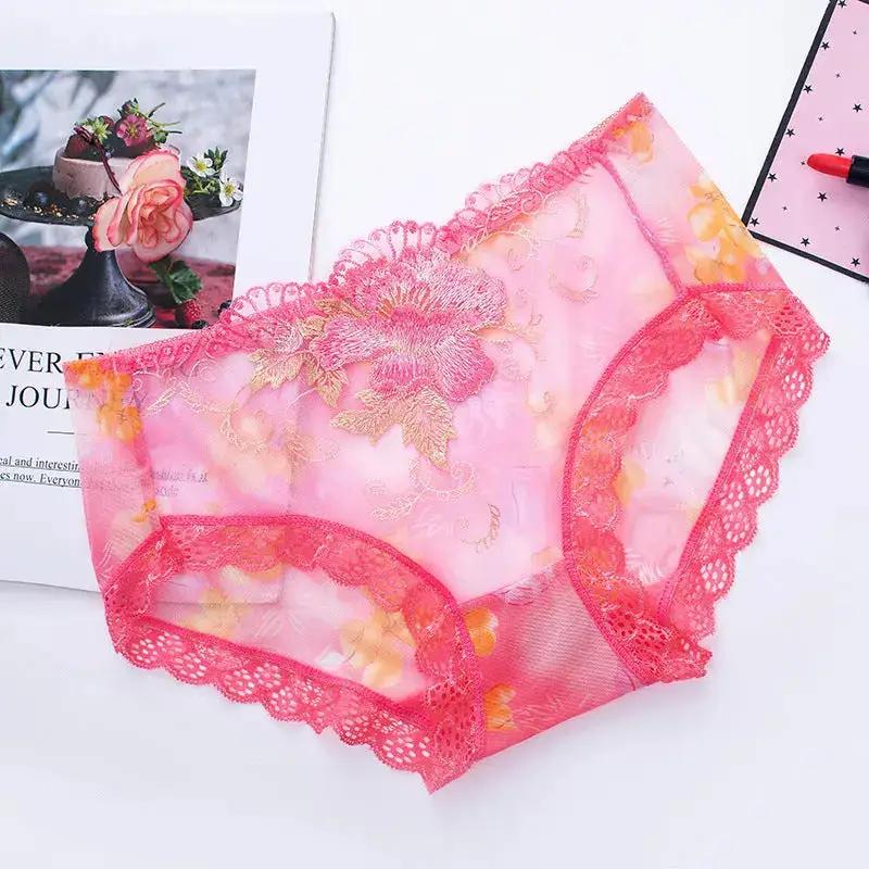 New Ladies Lace Underwear Semi-transparent Lightweight Mesh Breathable Pure Sexy Style Comfortable chubby girl plus size Underwear by Dropshipman