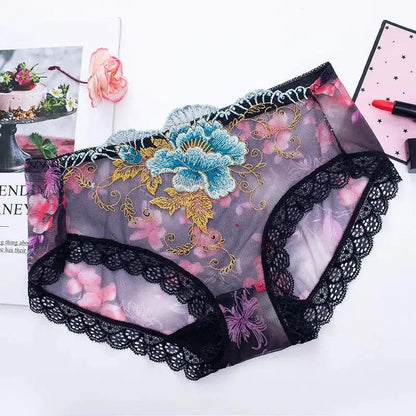 New Ladies Lace Underwear Semi-transparent Lightweight Mesh Breathable Pure Sexy Style Comfortable chubby girl plus size Underwear by Dropshipman