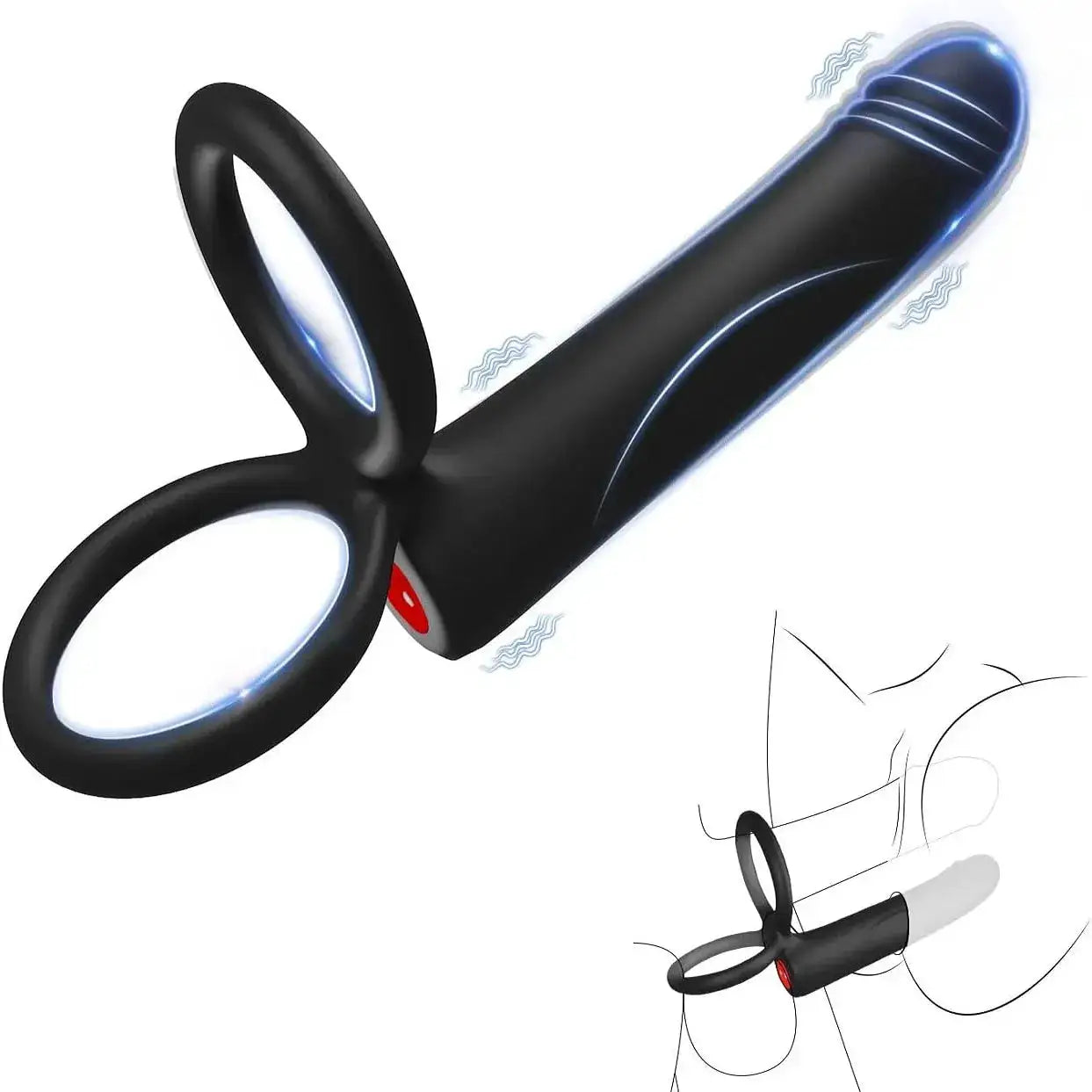 Male Anal Dildo with Vibrating Penis Ring Provides Double Penetration Pleasure for Men and Couples Adult Pleasure Products by Dropshipman