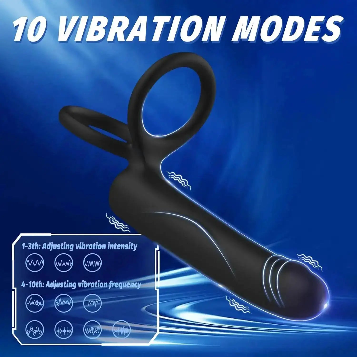 Male Anal Dildo with Vibrating Penis Ring Provides Double Penetration Pleasure for Men and Couples Adult Pleasure Products by Dropshipman