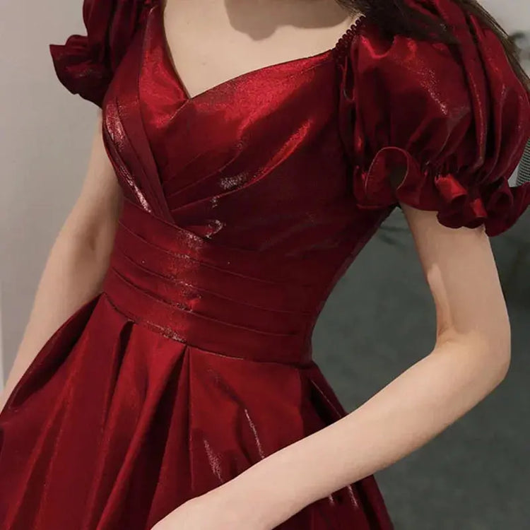 Evening Dress Red Bridal Toast Wear New V-neck Sexy Short Sleeve Long Skirt Backless Dinner Dresses Formal Dress Women Elegant SHOPEZRA L.L.C.