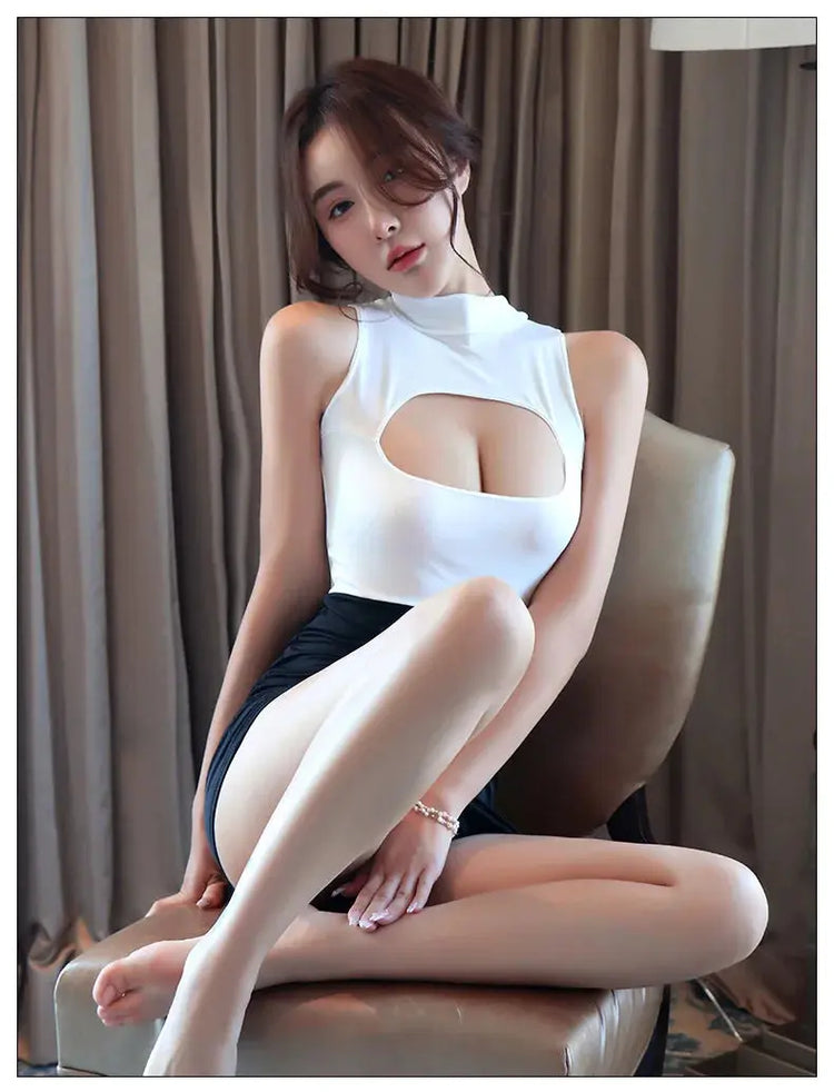 Dress Secretary uniform one-piece passionate and pure desire short skirt dress on promotion Summer clothes nightclub hot girl SHOPEZRA L.L.C.